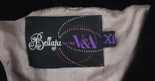 Bellaju Women's Black Silk Embroidered Coat XL