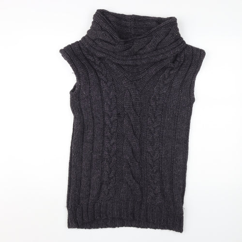 Marks & Spencer Women's Grey Cowl Neck Vest, Size 8-10