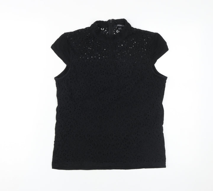 Andrew Marc Women's Black Lace Sleeveless Blouse Size S