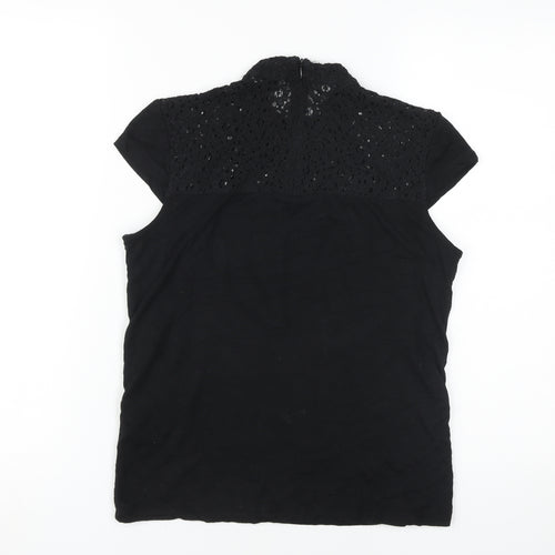 Andrew Marc Women's Black Lace Sleeveless Blouse Size S