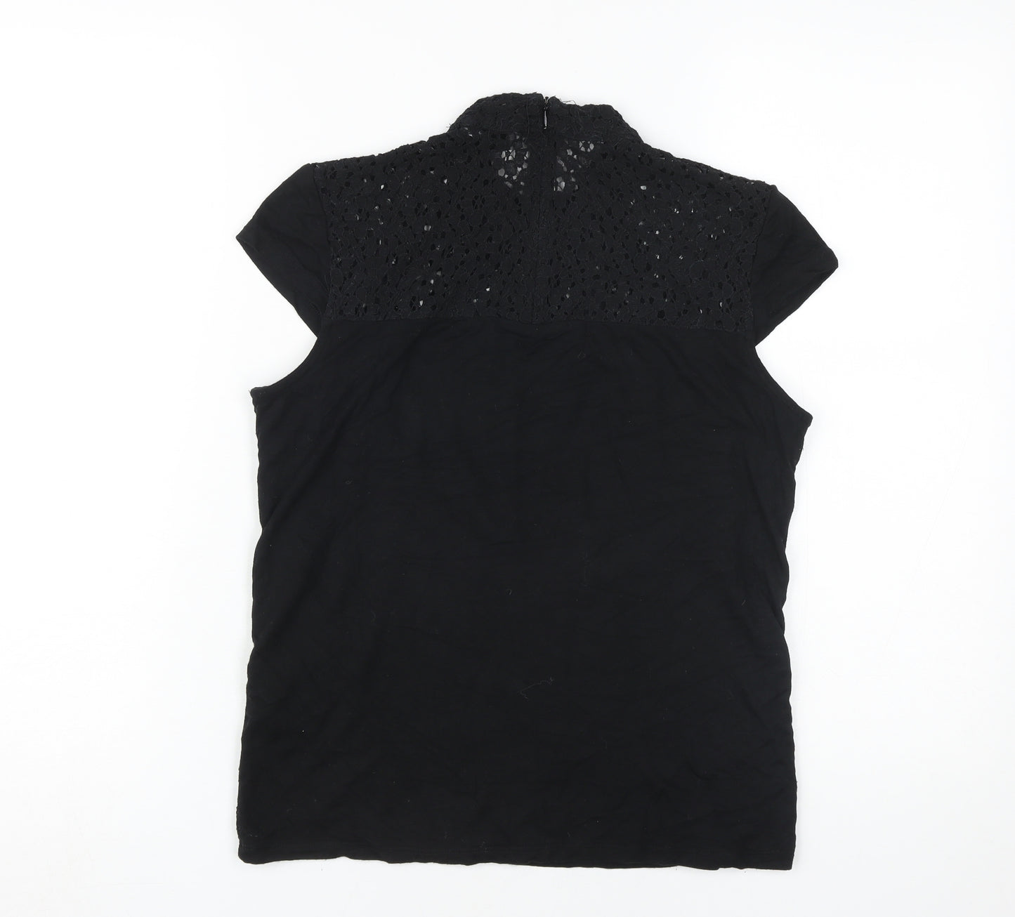 Andrew Marc Women's Black Lace Sleeveless Blouse Size S