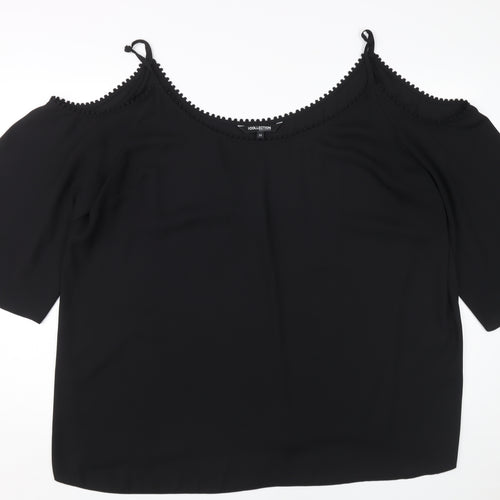 Debenhams Women's Black Cold Shoulder Blouse - Size 24