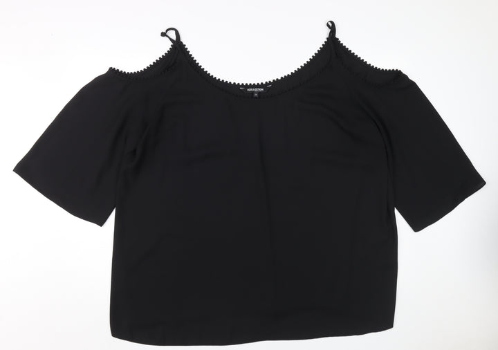 Debenhams Women's Black Cold Shoulder Blouse - Size 24