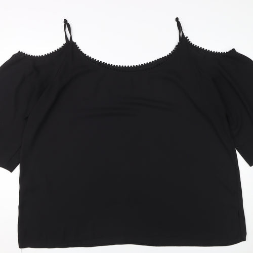 Debenhams Women's Black Cold Shoulder Blouse - Size 24