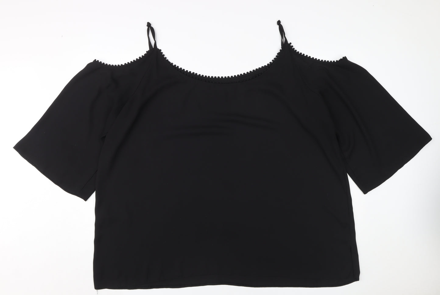 Debenhams Women's Black Cold Shoulder Blouse - Size 24