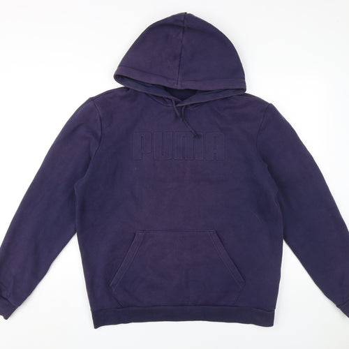 Puma Men's Purple Hoodie M Pullover Fleece Logo