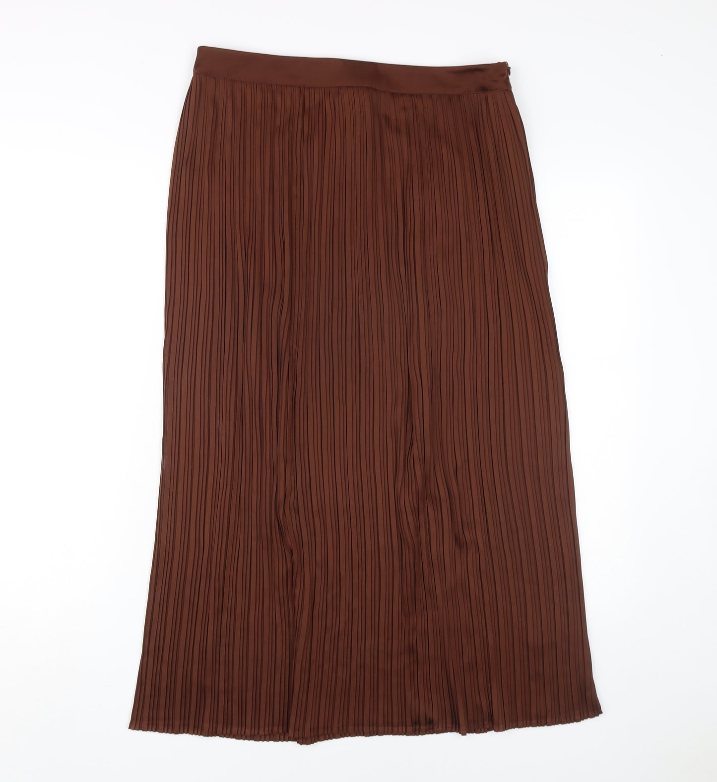 Autograph Women's Brown Pleated Long Skirt Size 12