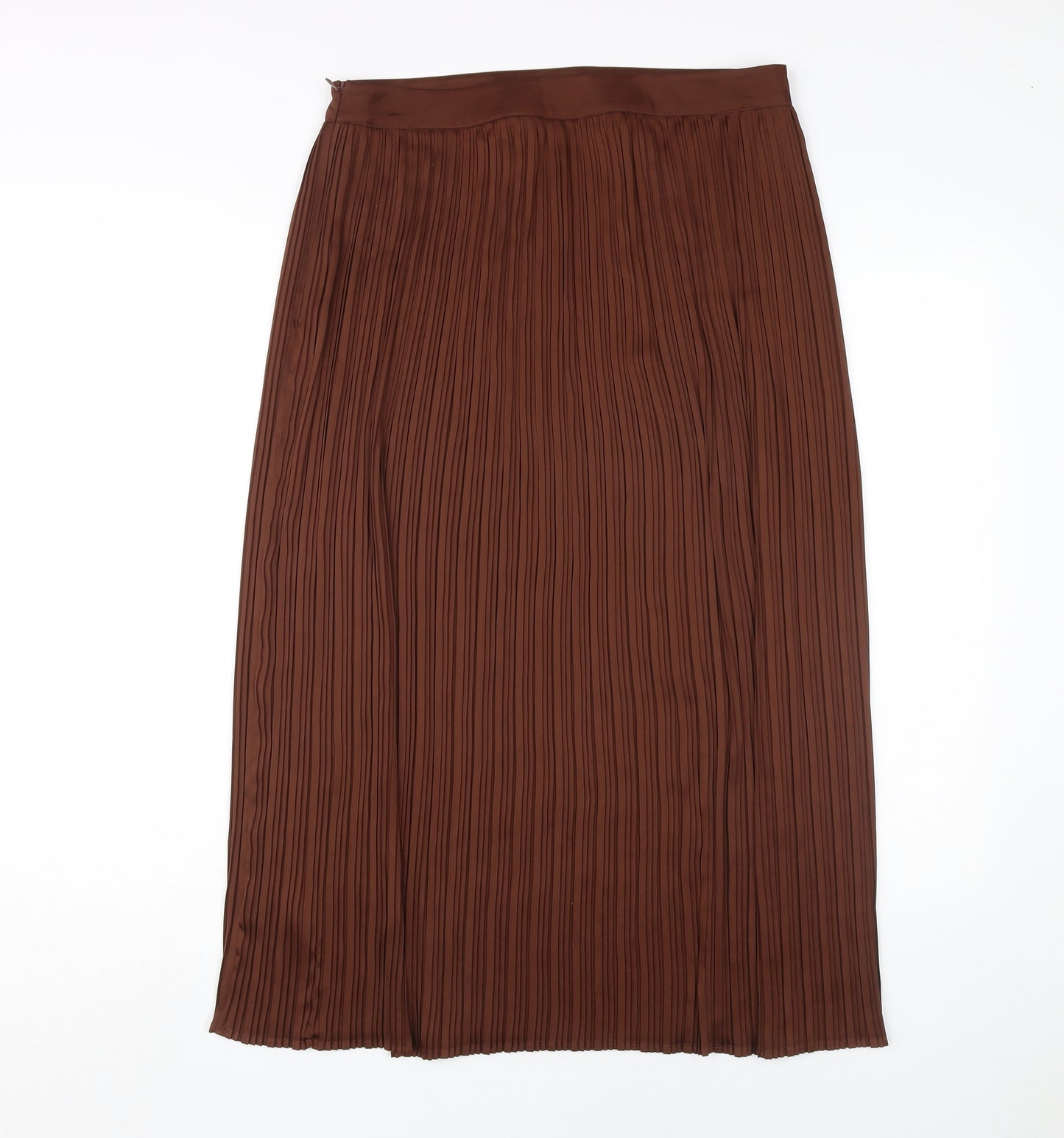 Autograph Women's Brown Pleated Long Skirt Size 12