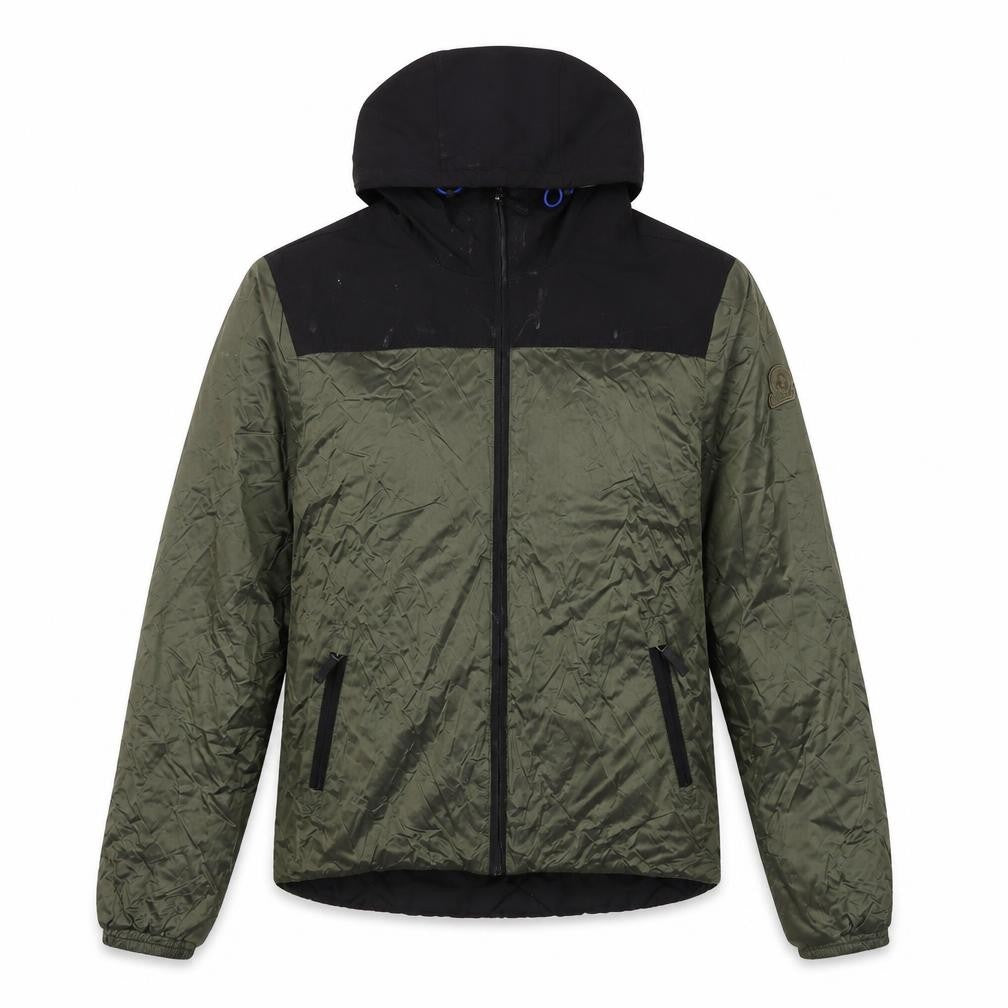 Front view of Invicta Men's S Green Hooded Puffer Jacket