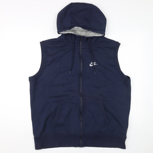Nike Men's Blue XL Sleeveless Hoodie Vest