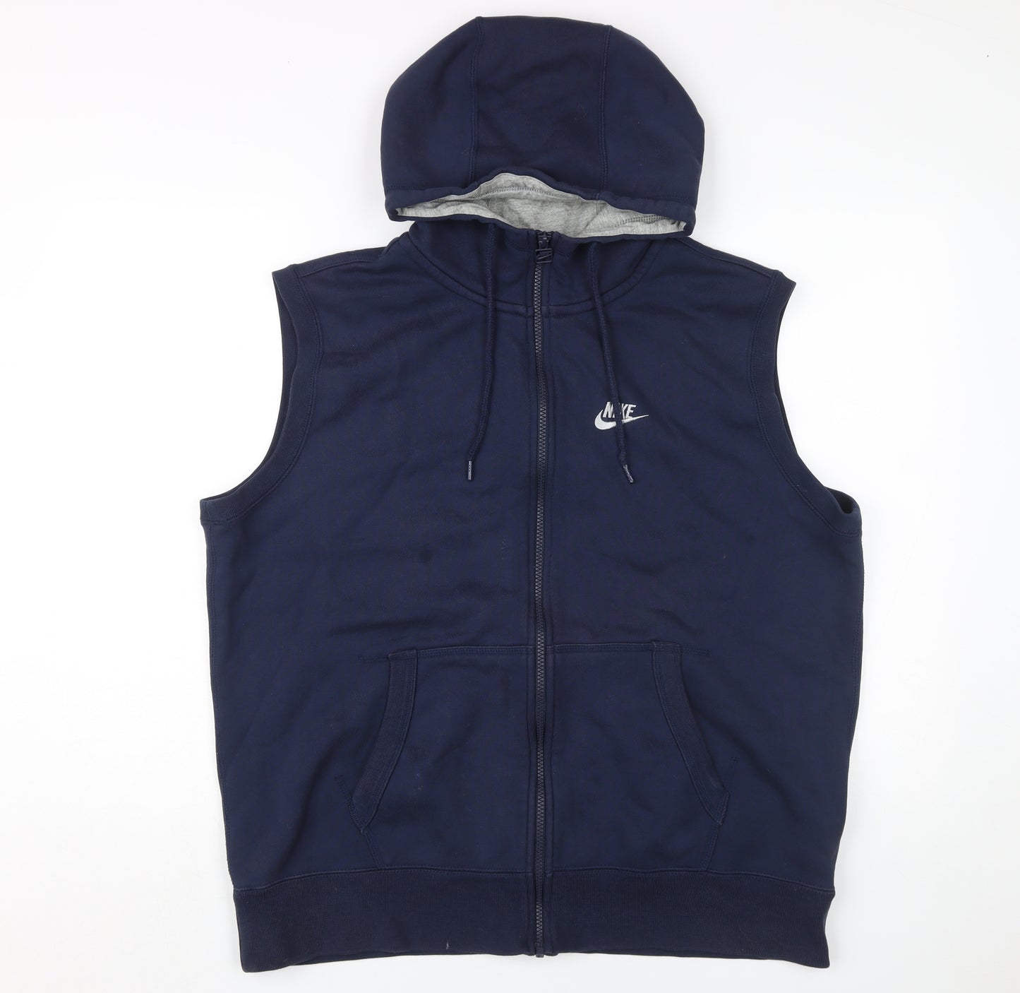 Nike Men's Blue XL Sleeveless Hoodie Vest