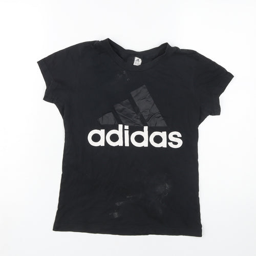 Adidas Women's Black XS T-Shirt, Casual Sporty Style