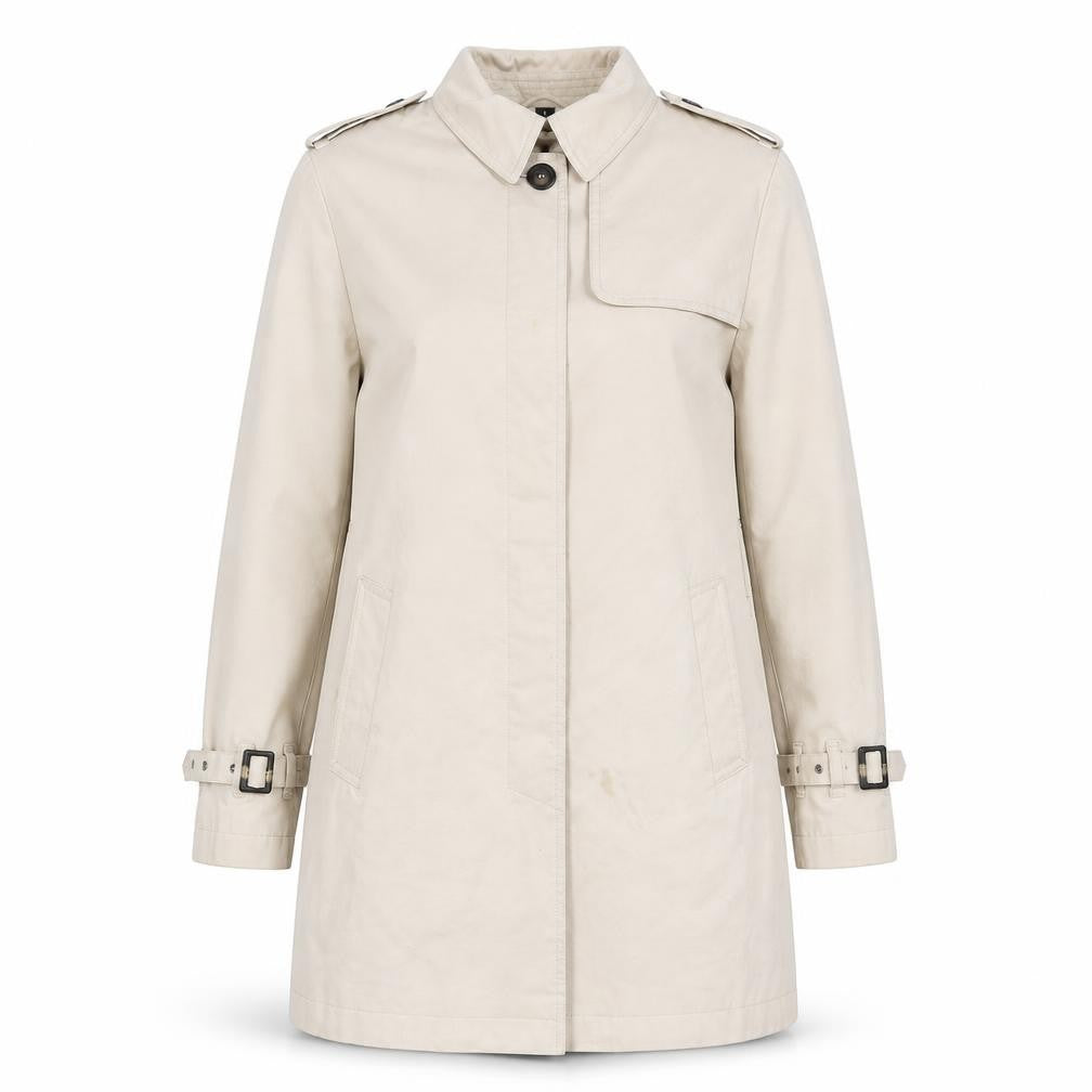 Four Seasons London Beige Trench Coat, Size S, Women's Classic