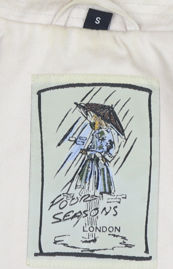 Four Seasons London Beige Trench Coat, Size S, Women's Classic