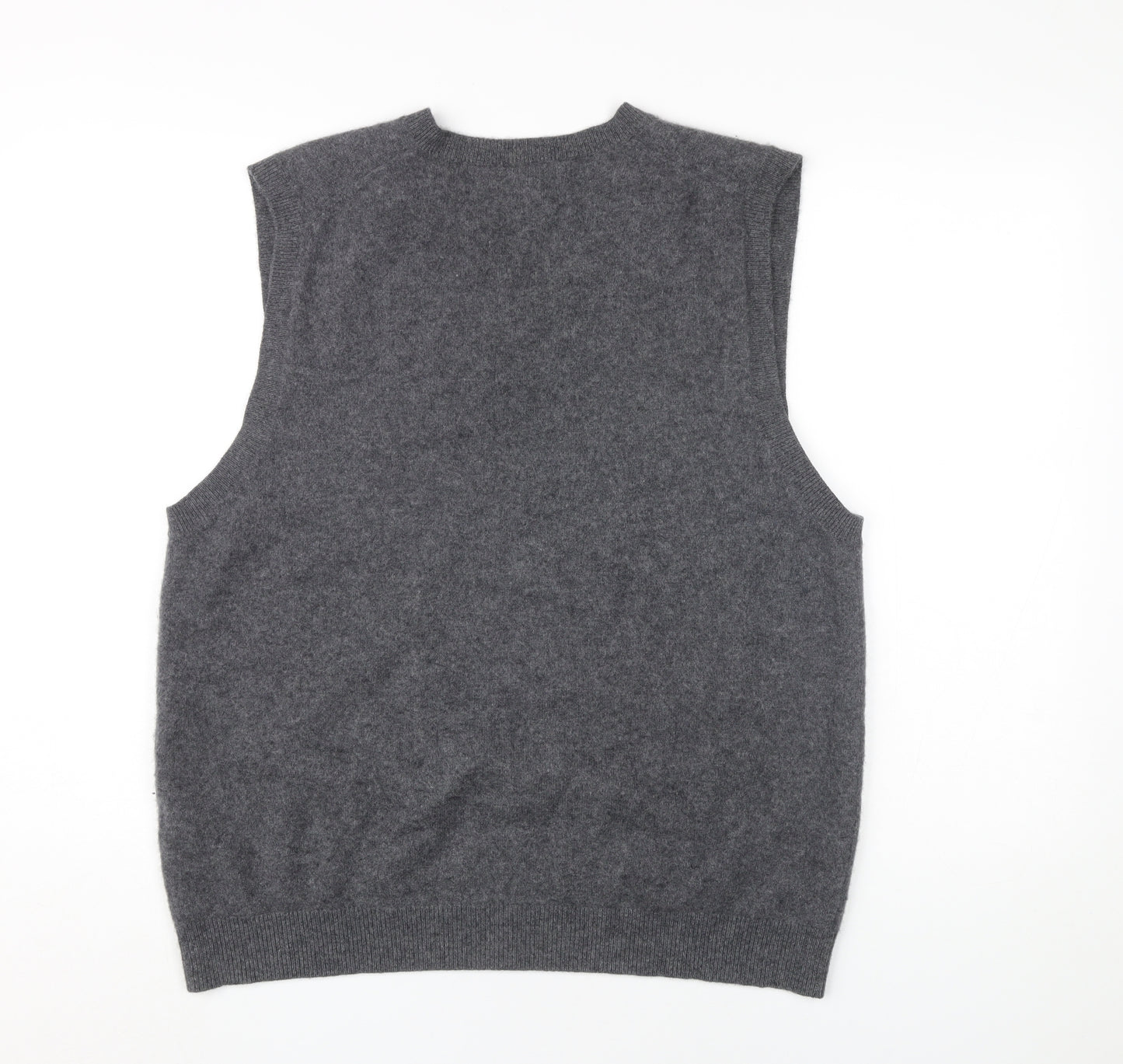 Lands' End Men's Grey Cashmere Vest Sleeveless, Size L