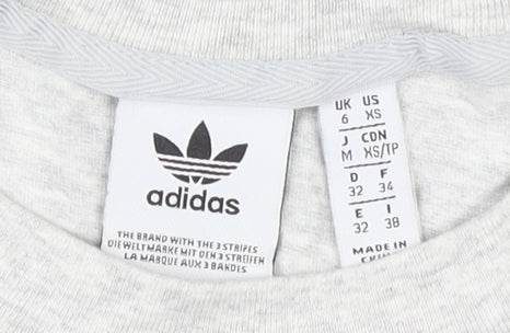 Adidas Grey Unisex T-Shirt XS Casual Logo