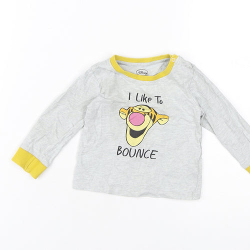 Disney Unisex Baby Grey Tigger T-Shirt, 9-12 Months