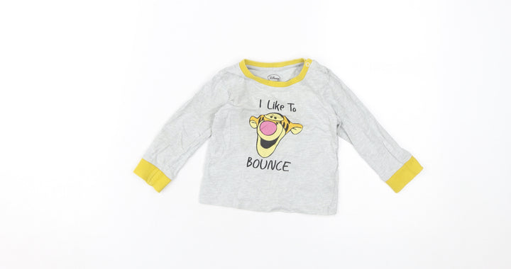 Disney Unisex Baby Grey Tigger T-Shirt, 9-12 Months