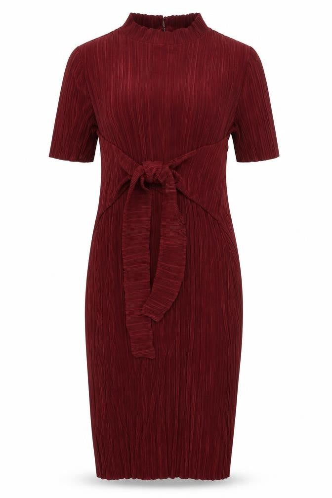 Front view of ASOS Women's Red Bodycon Midi Dress, size 16