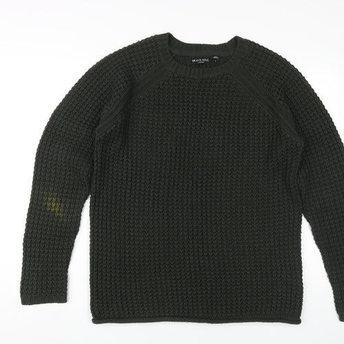 Brave Soul Unisex Green Pullover Jumper L