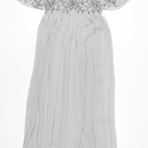 Boohoo Women's Grey Maxi Dress UK 8 Party Wedding