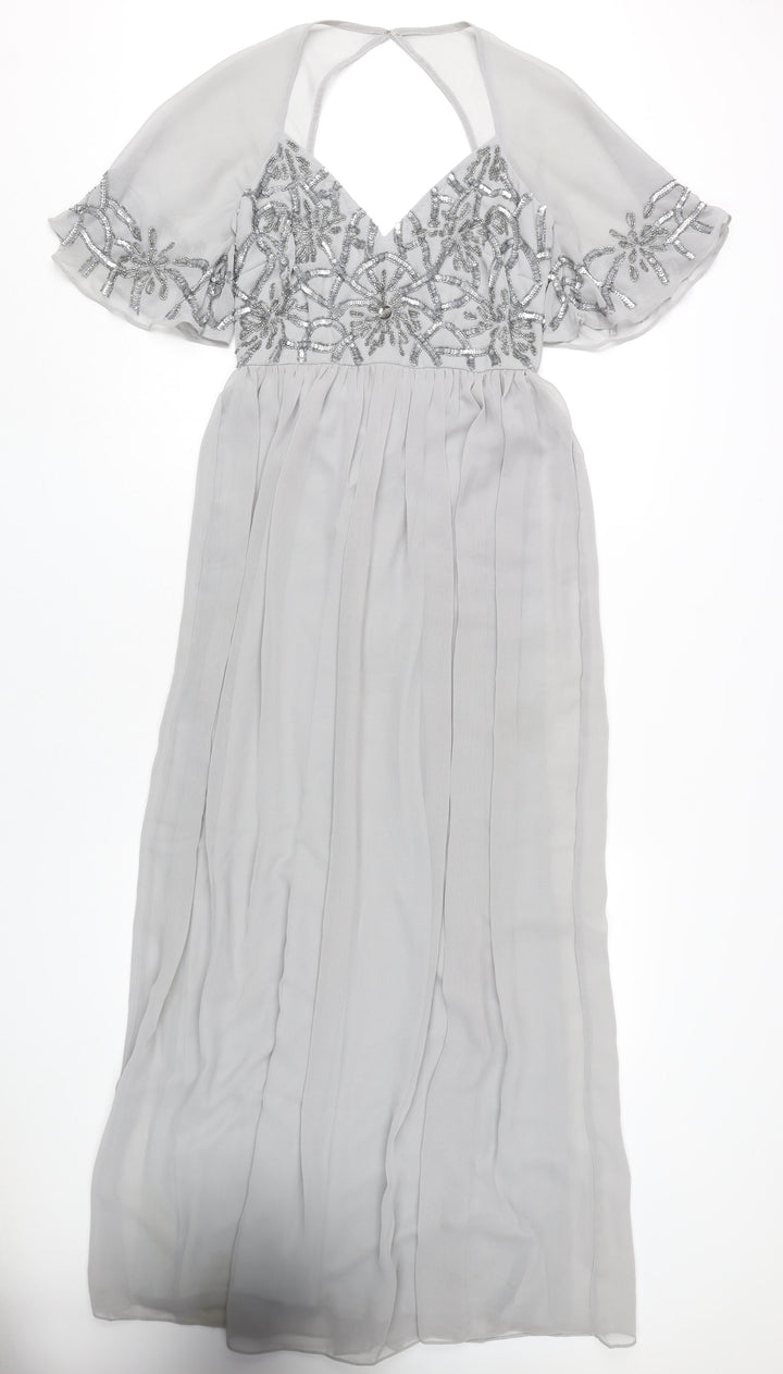 Boohoo Women's Grey Maxi Dress UK 8 Party Wedding