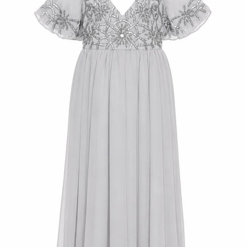 Boohoo Women's Grey Maxi Dress UK 8 Party Wedding