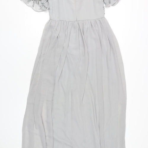 Boohoo Women's Grey Maxi Dress UK 8 Party Wedding