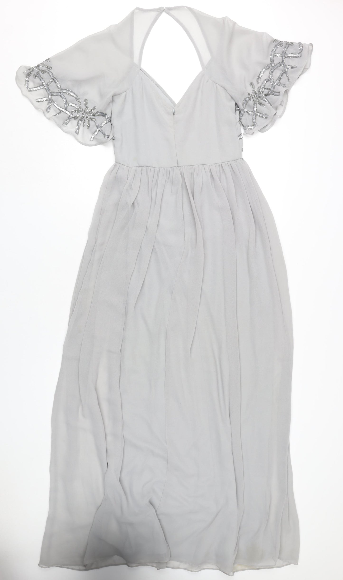 Boohoo Women's Grey Maxi Dress UK 8 Party Wedding