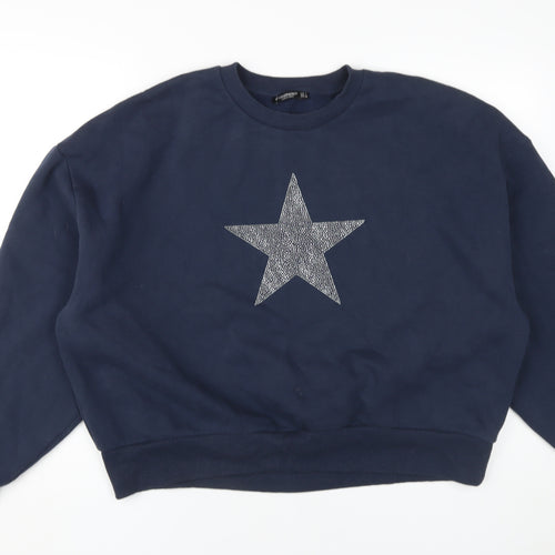 Stradivarius Women's Blue Pullover Sweatshirt L Casual