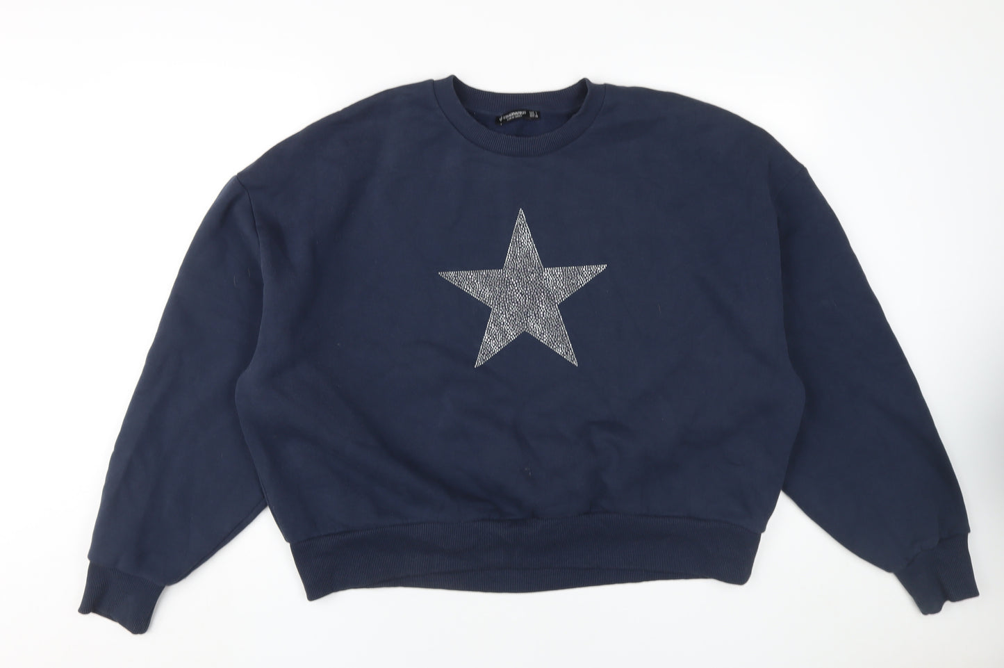 Stradivarius Women's Blue Pullover Sweatshirt L Casual