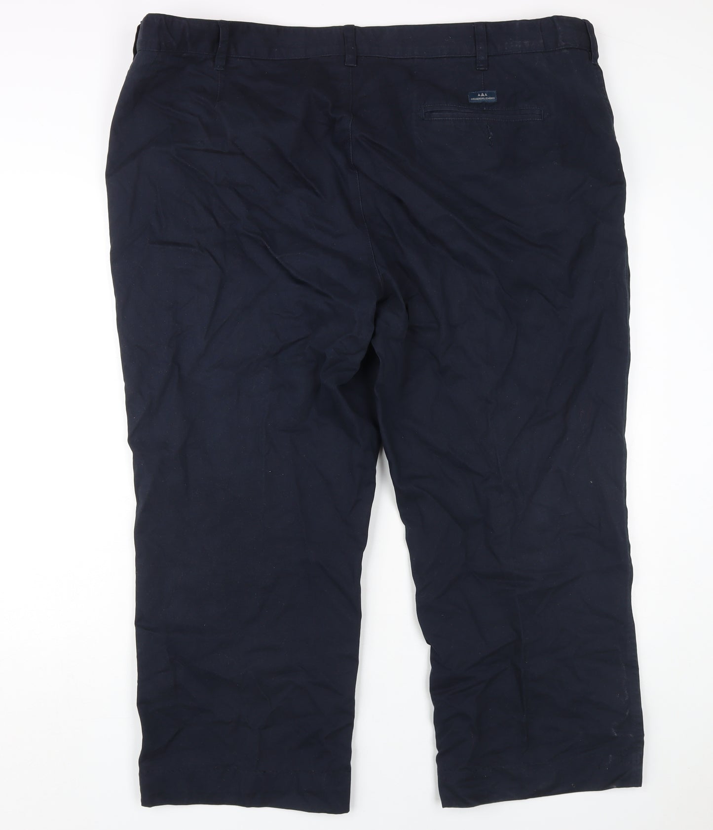 BHS Men's Blue 44S Regular Cotton Trousers