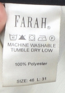 Farah Black Dress Trousers, Men's 46, Formal Regular Fit