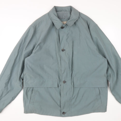 Bush Men's Green Bomber Jacket, Size 46, Collared Style