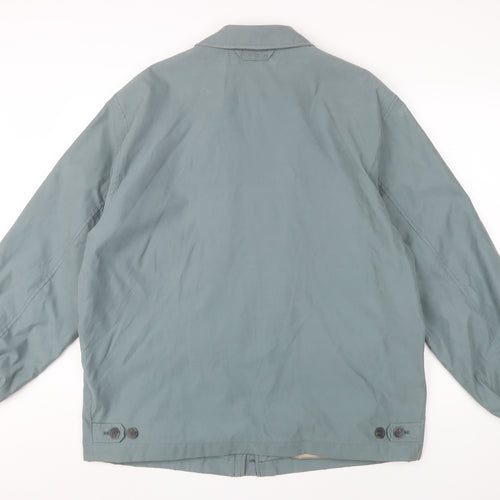 Bush Men's Green Bomber Jacket, Size 46, Collared Style