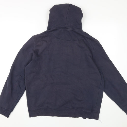Merc London Men's Blue Hoodie with Logo, L