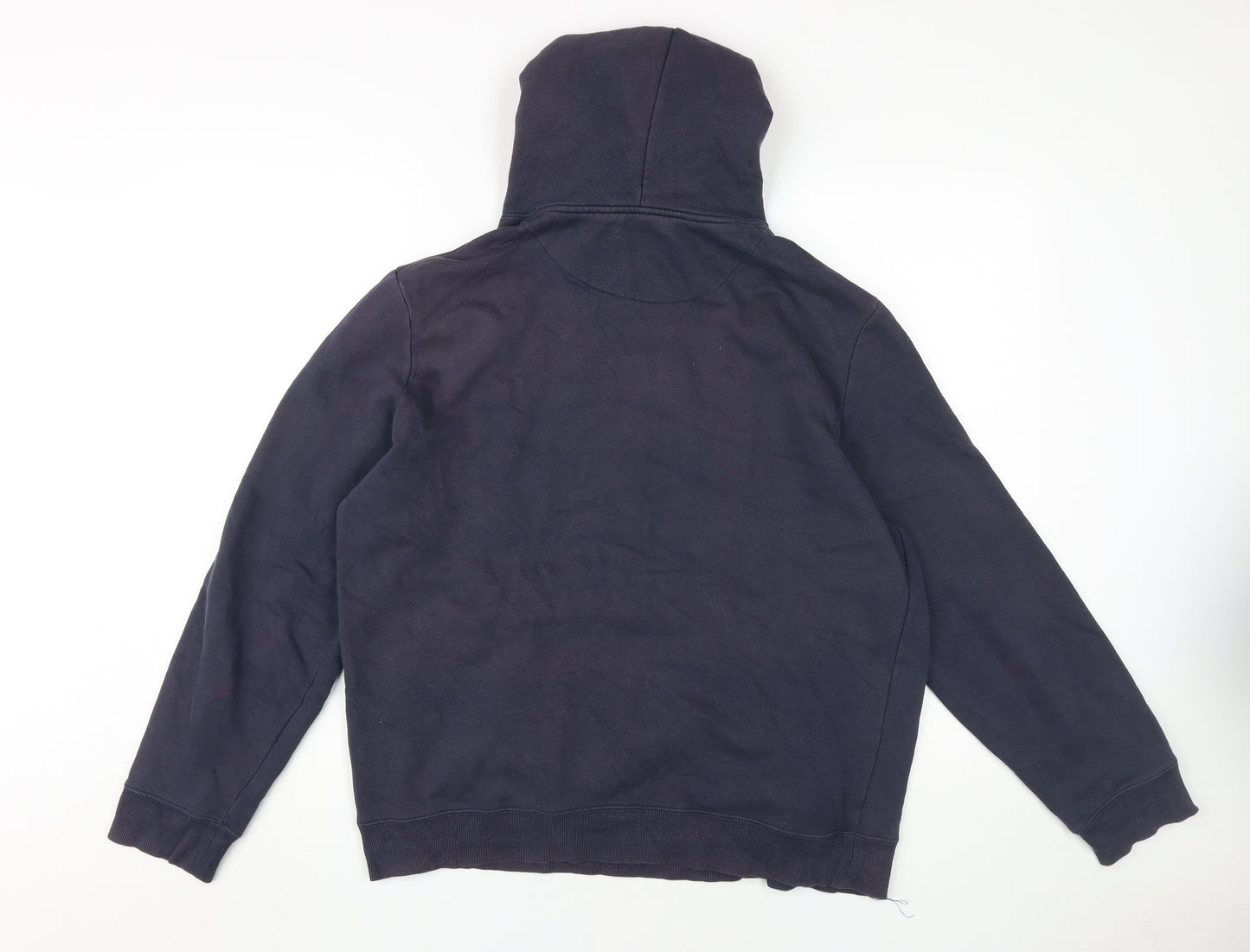 Merc London Men's Blue Hoodie with Logo, L