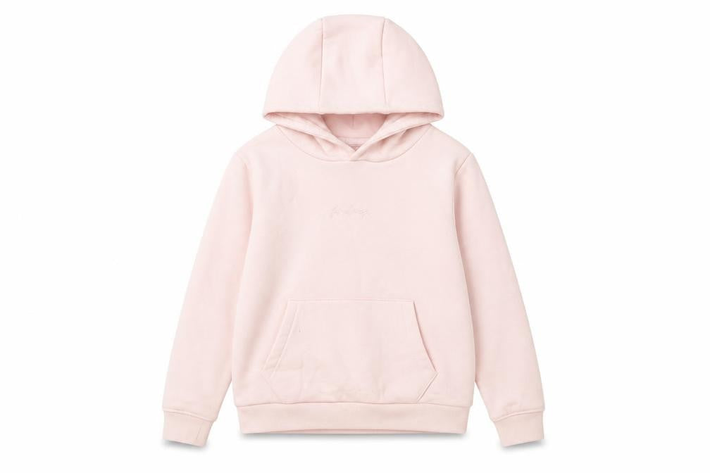 Front view of Firetrap girls’ pink pullover hoodie, size 7-8, years