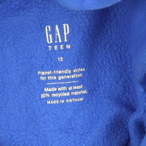 GAP Boys Blue Logo Pullover Hoodie Size 12 Years