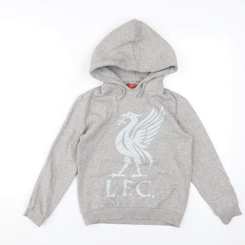 L.F.C. Grey Girls Hoodie, 7-8 Years, Long Sleeve, Logo, Casual