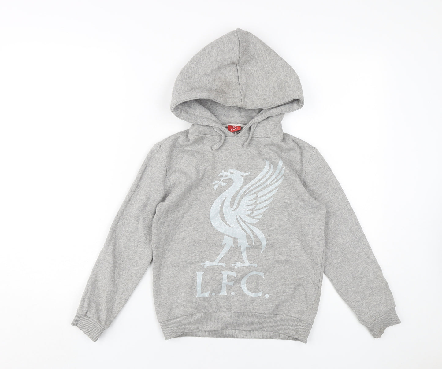 L.F.C. Grey Girls Hoodie, 7-8 Years, Long Sleeve, Logo, Casual