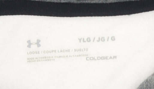 Under Armour Boys Grey White Pullover Hoodie L