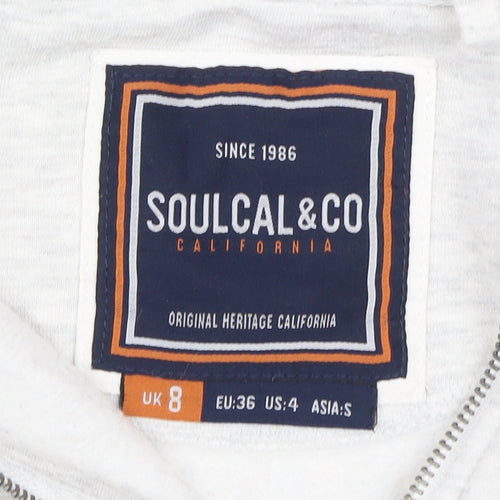 SoulCal & Co Women's White Full Zip Hoodie Size 8