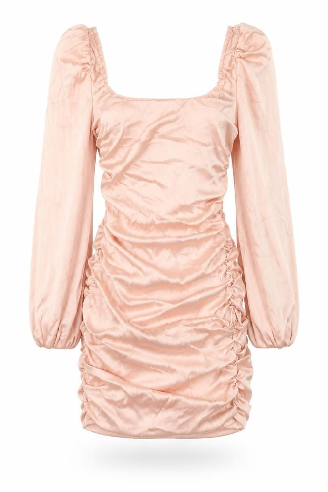 Oh Polly Pink Bodycon Dress, Size 6, Ruched, Party