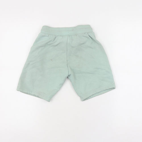 Adidas Boys Green Sweat Shorts, Size 9-10, Drawstring Pockets