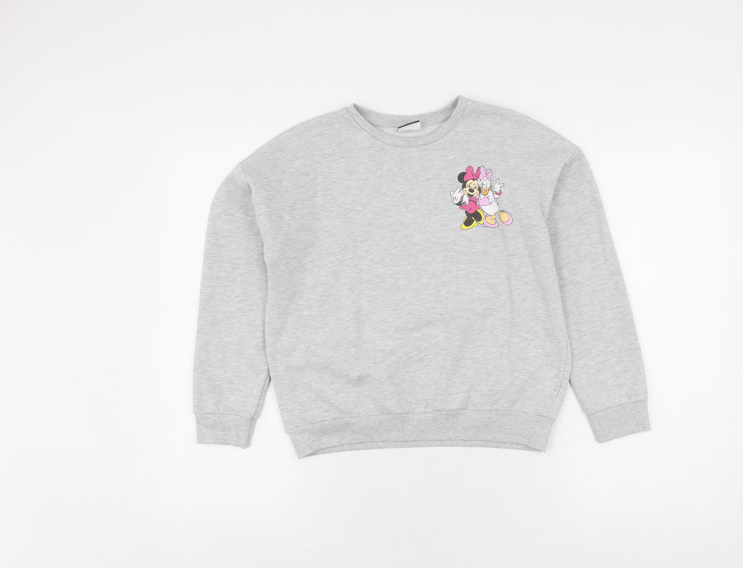 George Girls Grey Minnie Mouse Sweatshirt 9-10Y Pullover Cotton