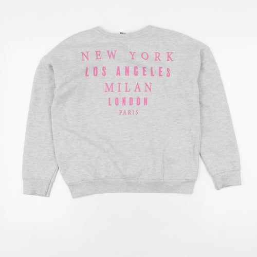 George Girls Grey Minnie Mouse Sweatshirt 9-10Y Pullover Cotton
