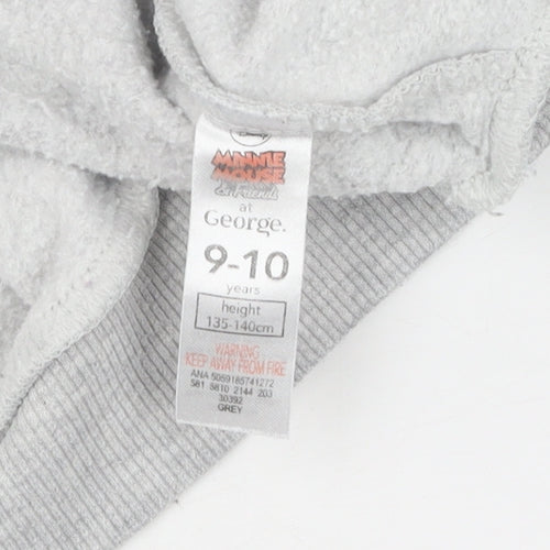 George Girls Grey Minnie Mouse Sweatshirt 9-10Y Pullover Cotton