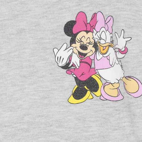 George Girls Grey Minnie Mouse Sweatshirt 9-10Y Pullover Cotton