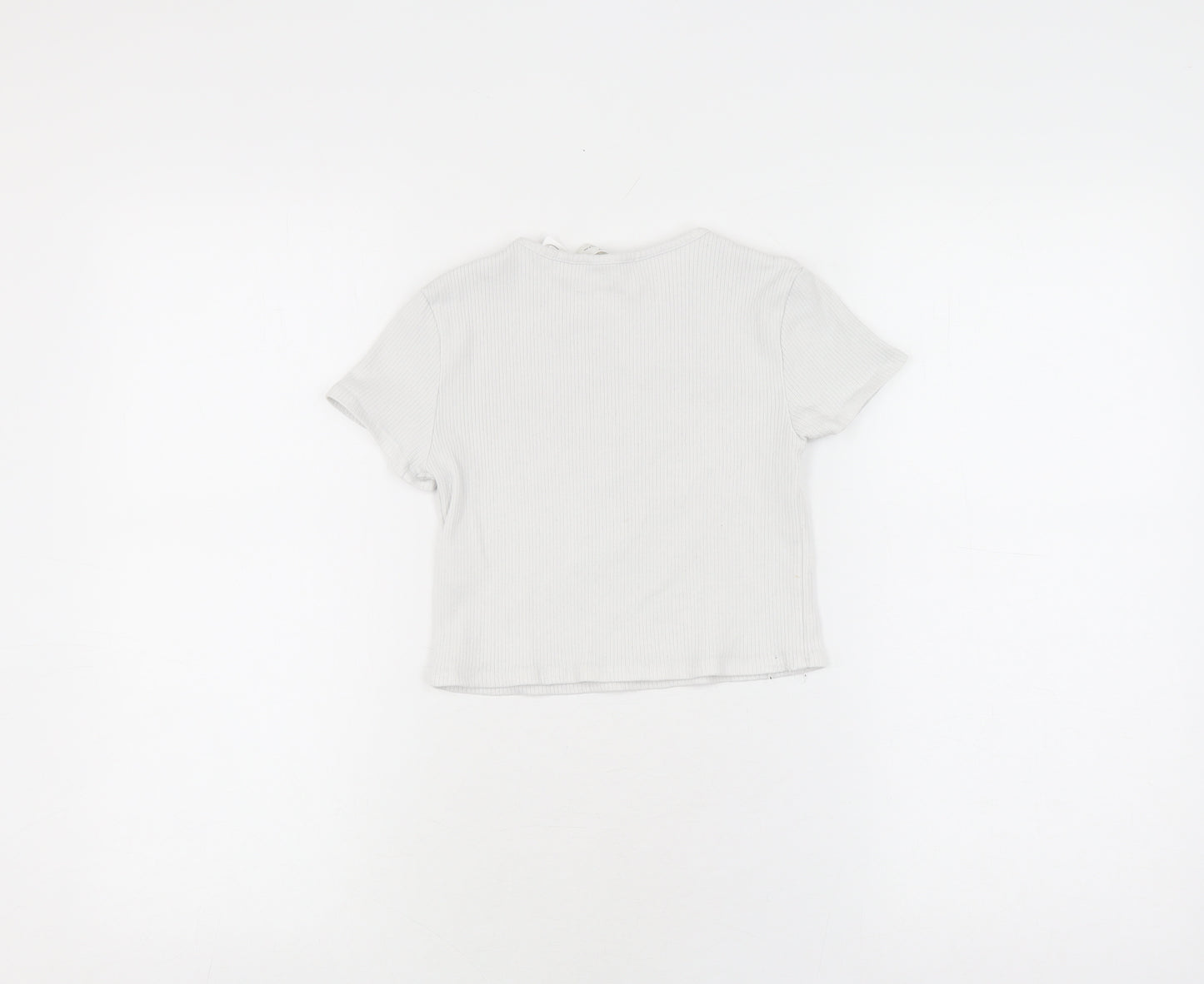 H&M Girls White Mickey T-Shirt Size 10Y - Fun Cartoon Style